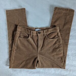 Loft Tan Corduroy Wide‎ Strait Leg Pants Brown Women's Size 28/6 Boho Neutral